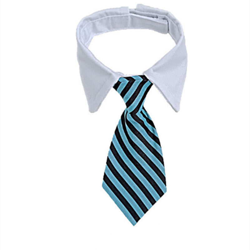Pet Striped Tie Dog Teddy Bow Tie Scarf Blouse Collar