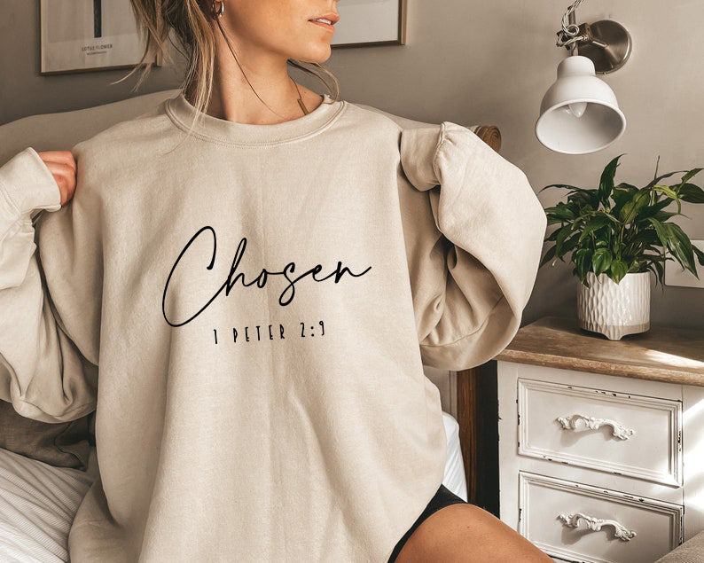 Kvinders langærmet pullover med blomsterprint