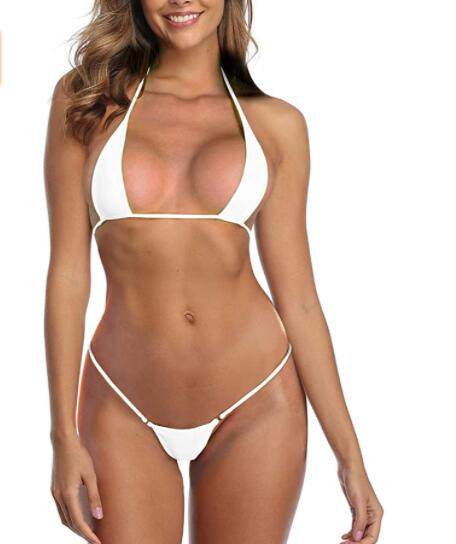 Womens Mini Sheer Three-Piece Bikini Set