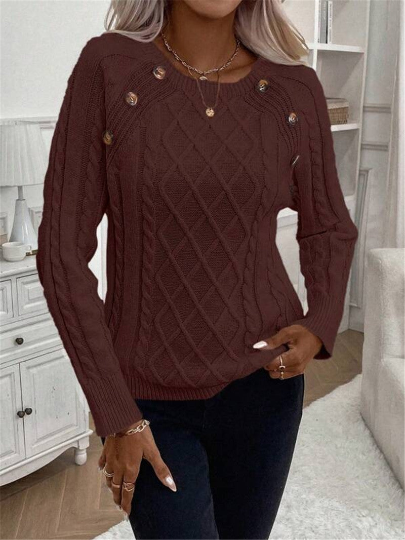 Twisted Pullover Strikket Rundhalset Sweater