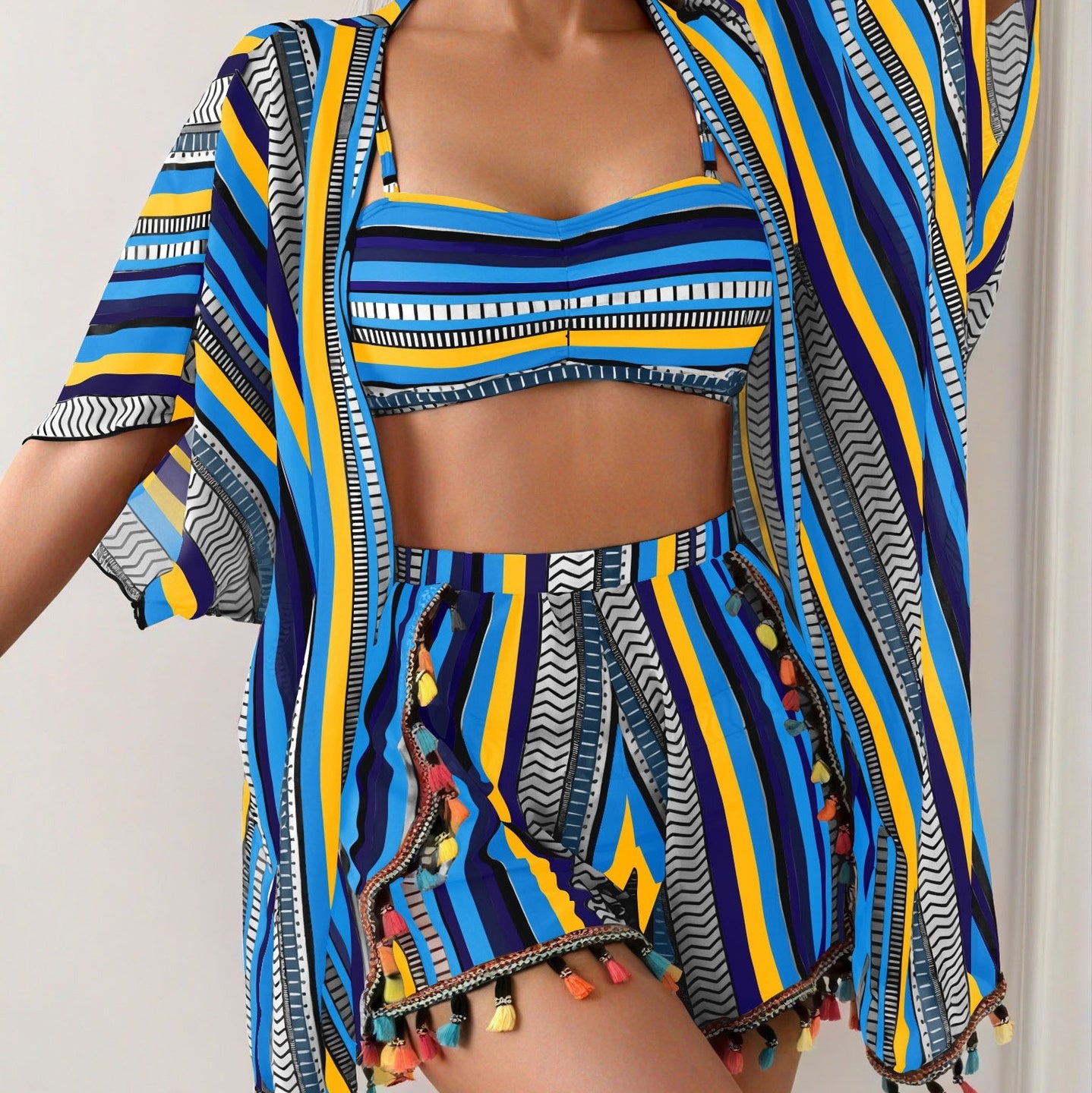 Sexy Tassel Bikini Swimsuit Set For European And American Styles