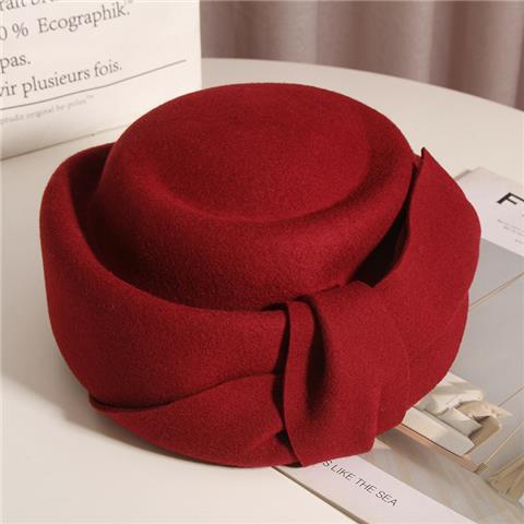 Wool Woolen Hat Fashion Bowknot Beret