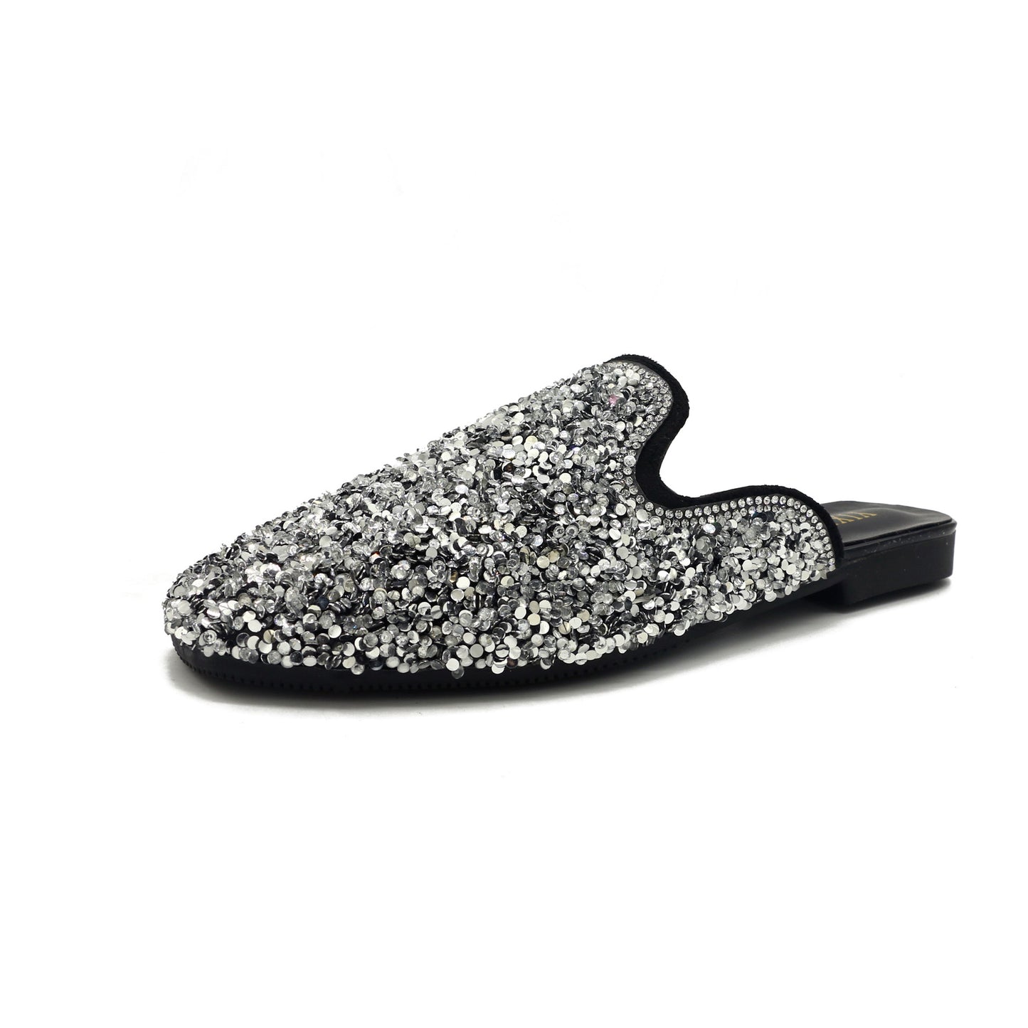 Korean Fashion Sequined Bow Half-length Slippers