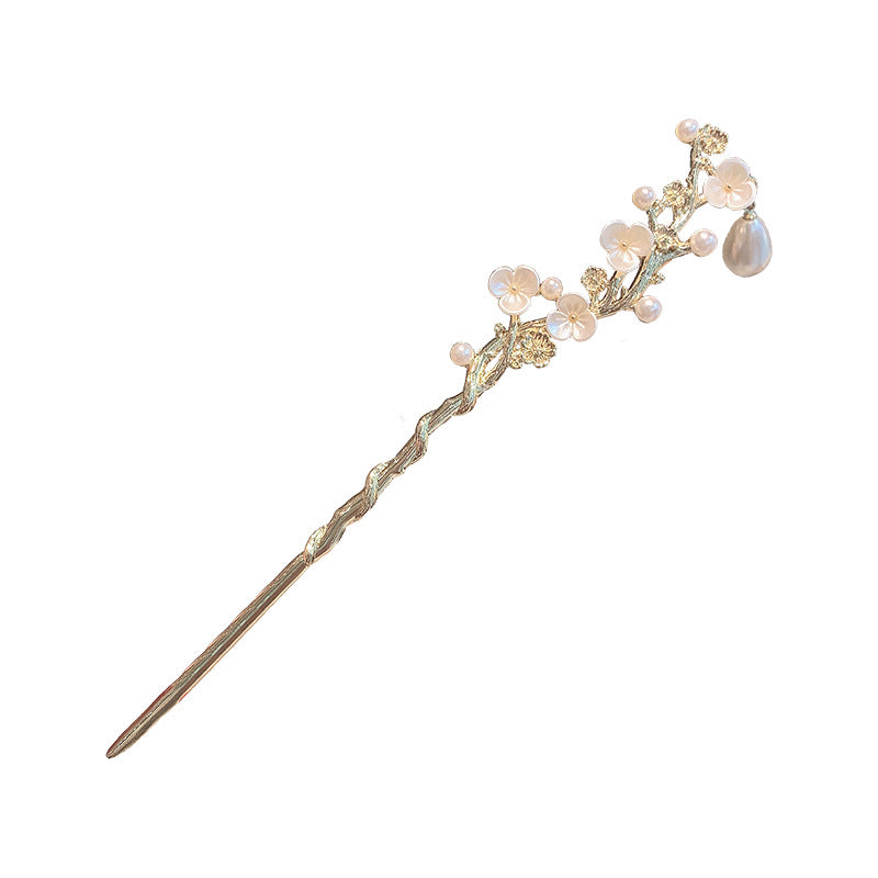 Camellia Hairpin Updo Ancient Style Han Chinese Clothing Elegant Pearl Step Shake Hair Clasp