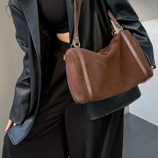 Autumn And Winter Vintage Matte Cowhide Boston Bag Shoulder Crossbody