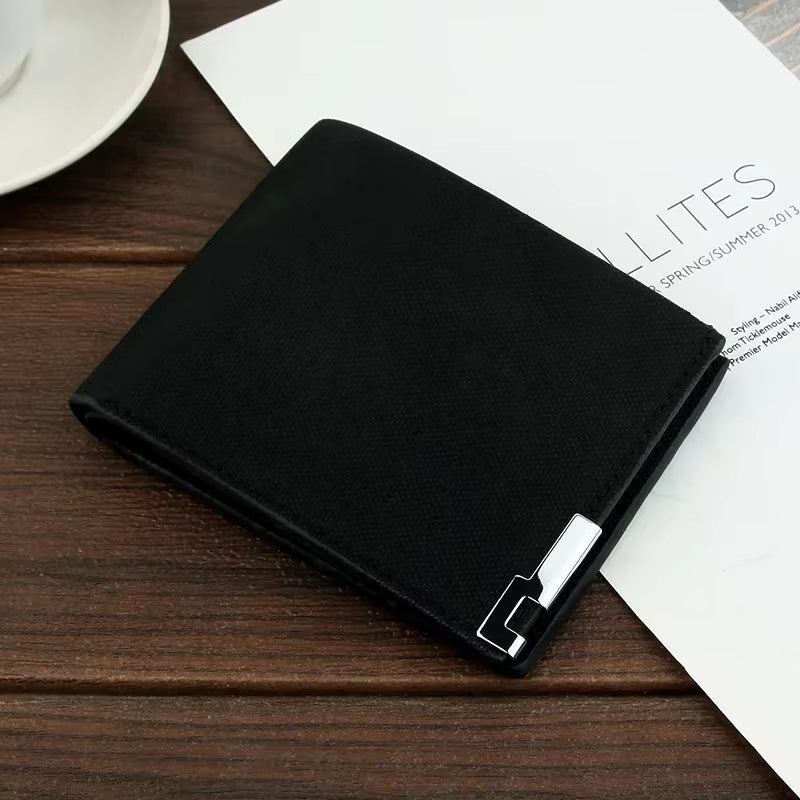 Denim Wallets Purses Men Women Inserts Business Foldable Cowhide Wallet Picture Coin Purse Slim Money Credit ID Cards Holder Bag