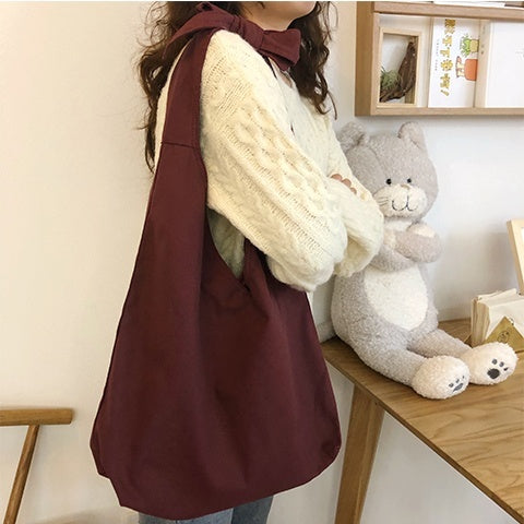 Slouchy Single Shoulder Crossbody Canvas Bag Retro Simplicity