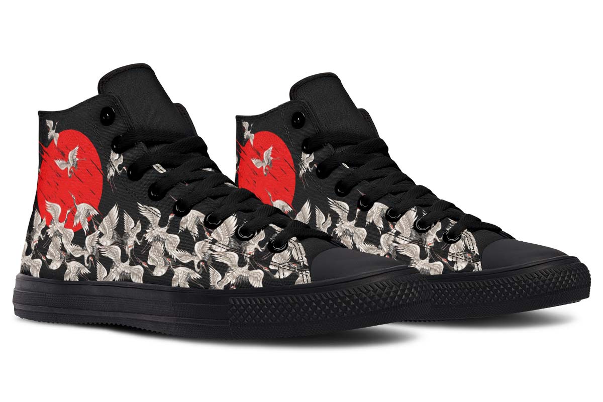 Men's And Women's Fashion Color Printing High-top Canvas Shoes