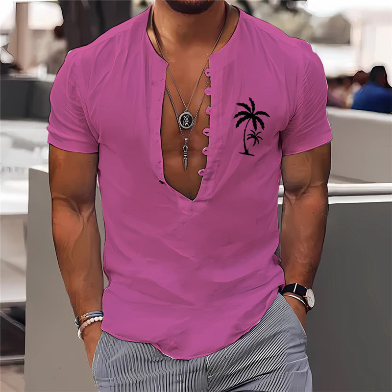 Digital Printing Men's Clothing Summer Short Sleeve Shirt  3D