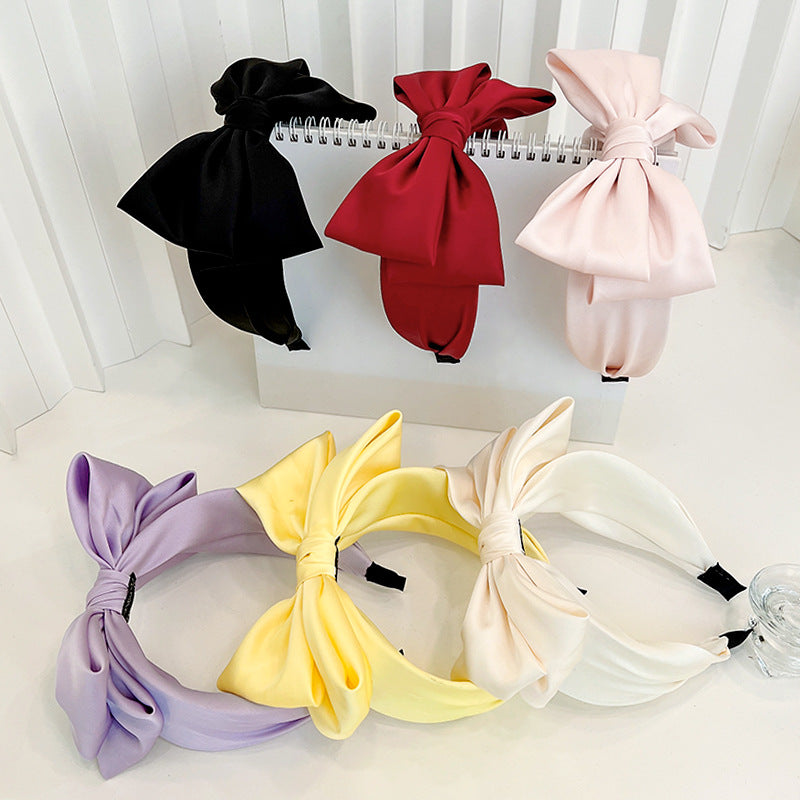 Bow Fashion Solid Color Fabric Craft Headband Hair Accessories