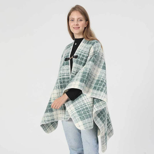 Spring, Autumn And Winter Air Conditioning Blanket Warm Cloak Women's High-grade Classic Plaid Elegant Shawl
