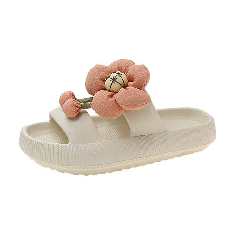 Summer New Outer Wear All-match Non-slip Flower Slippers