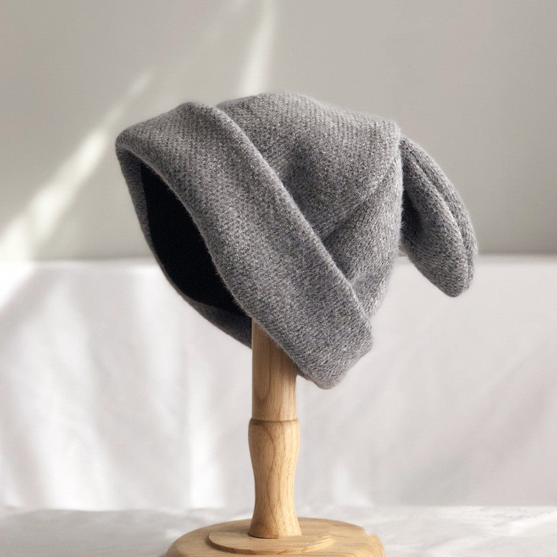 Draping Rabbit Ears Wool Hat