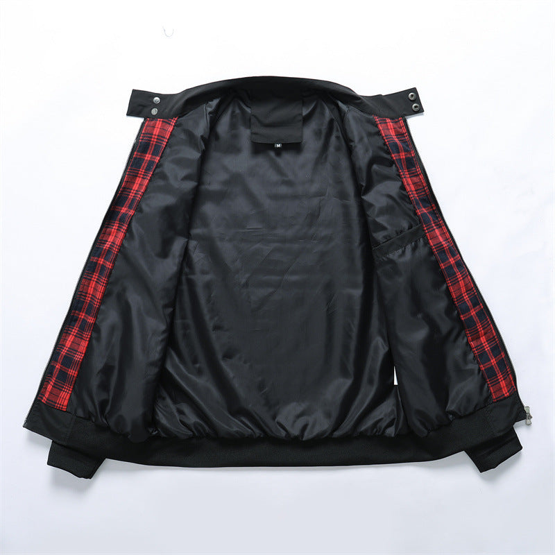 Men's Double Zippered Plaid Breathable Jacket