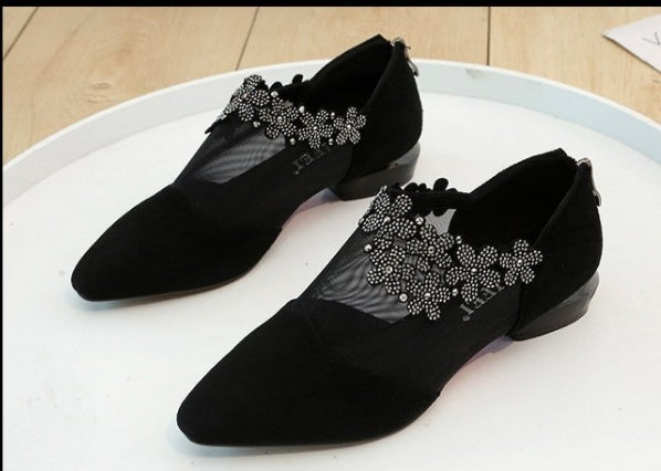 Sexy Women's Shoes With Mesh Back Zipper