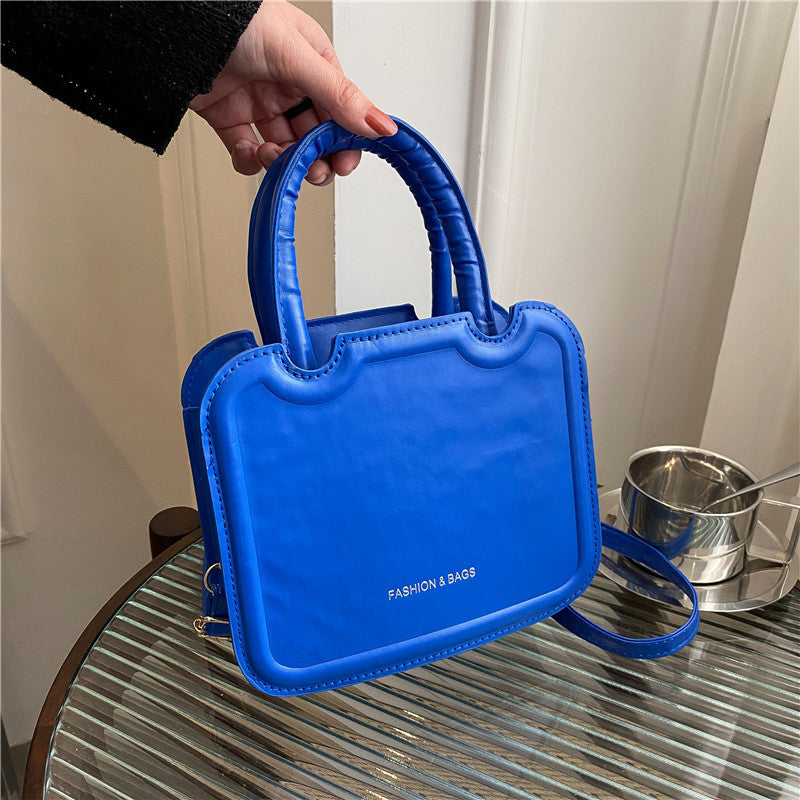 Fashion All-match Texture Solid Color Small Handbag