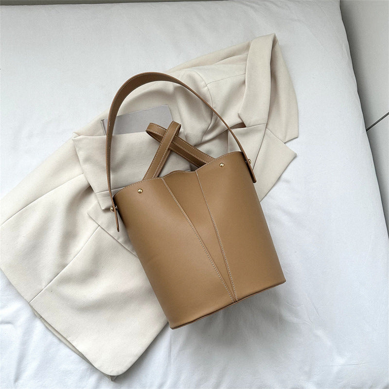 Women's Temperament Casual Large Capacity Handheld Bucket Bag