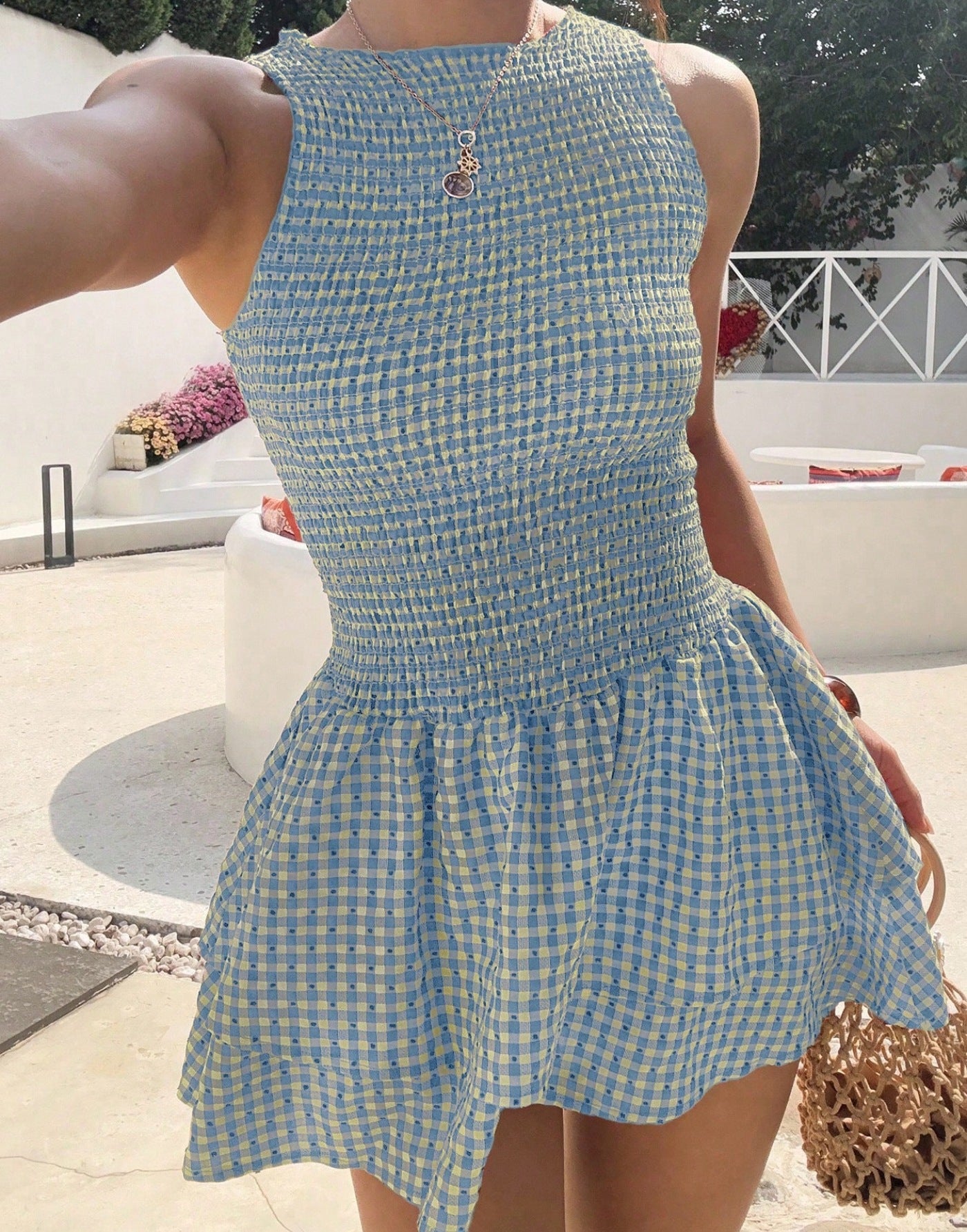 Women's Plaid Irregular Skirt Mid-waist
