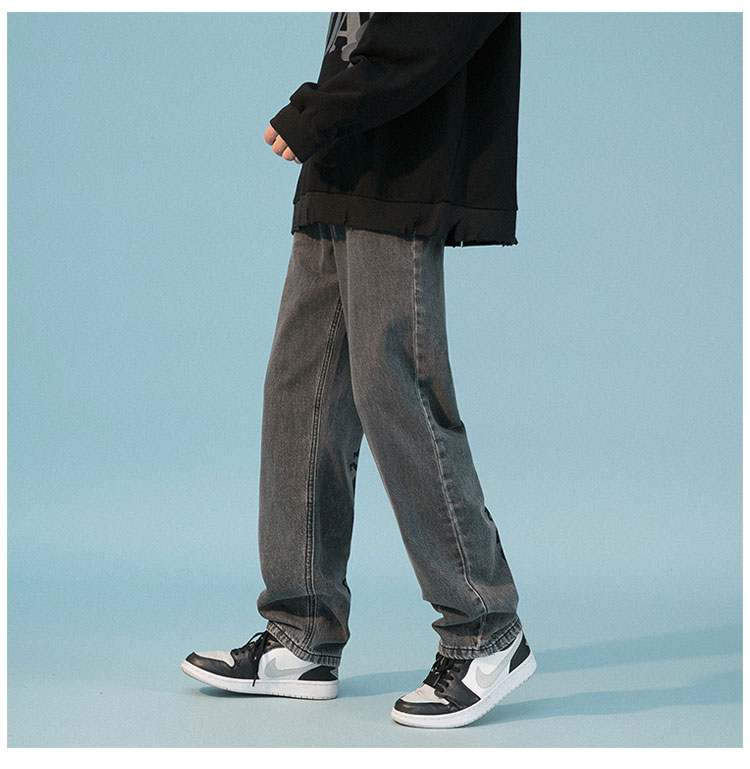 Letter Print Loose Straight Pants Ruffian Handsome Casual Mopping Trousers