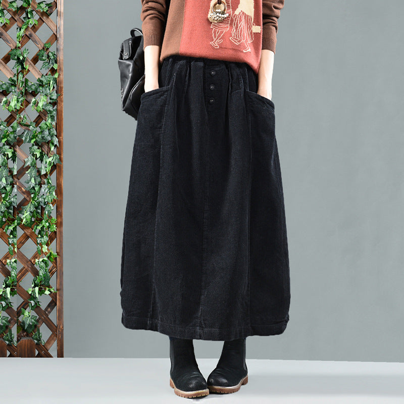 Retro Artistic Mid-length Autumn Women's Skirt