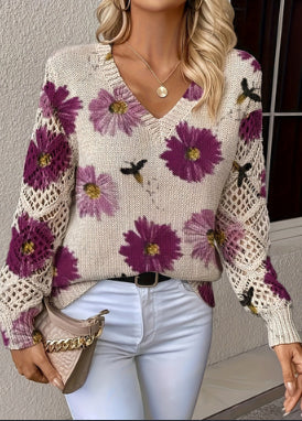 Printed Casual Cape Coat Cardigan Sweater