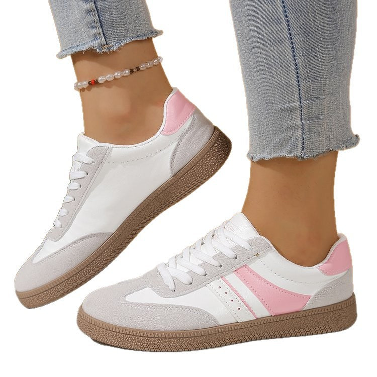 Plus-size Flat Lace-up Sneakers For Casual And Athletic Wear