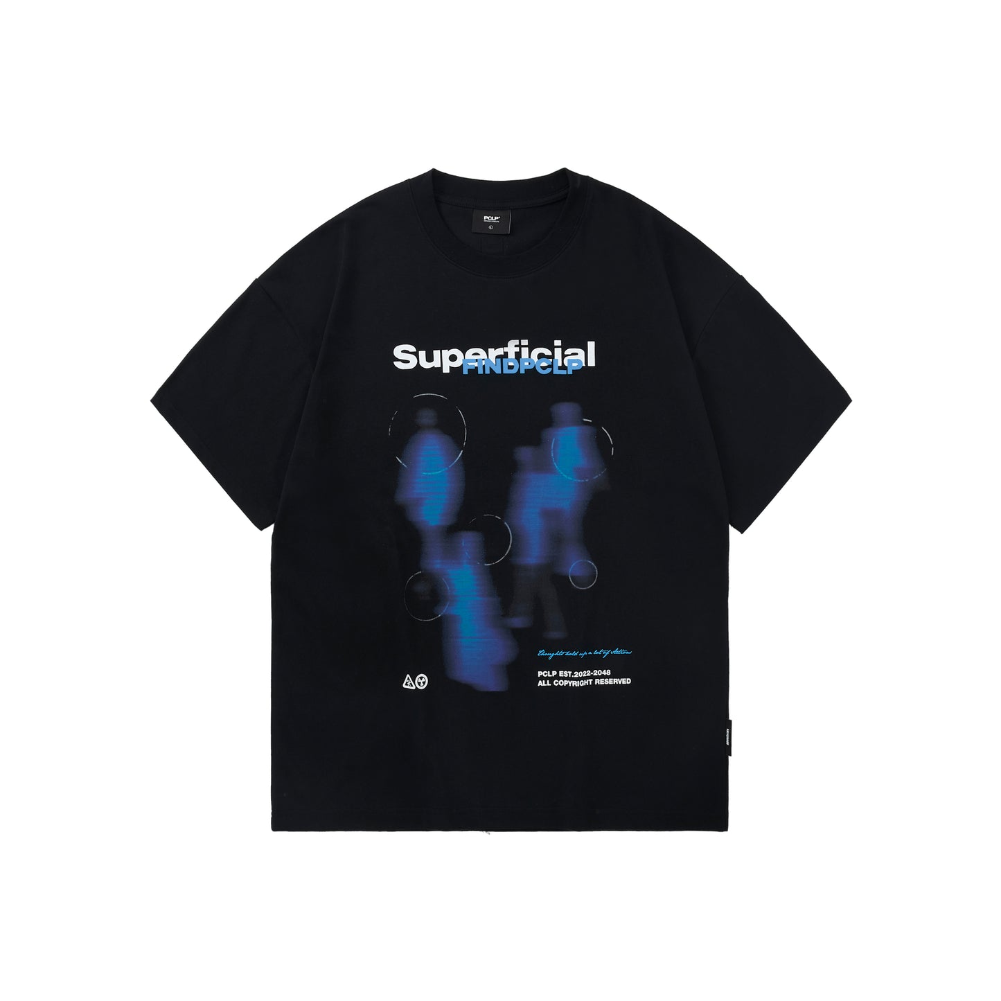 Blur Portrait Short Sleeve Crew Neck Loose Top