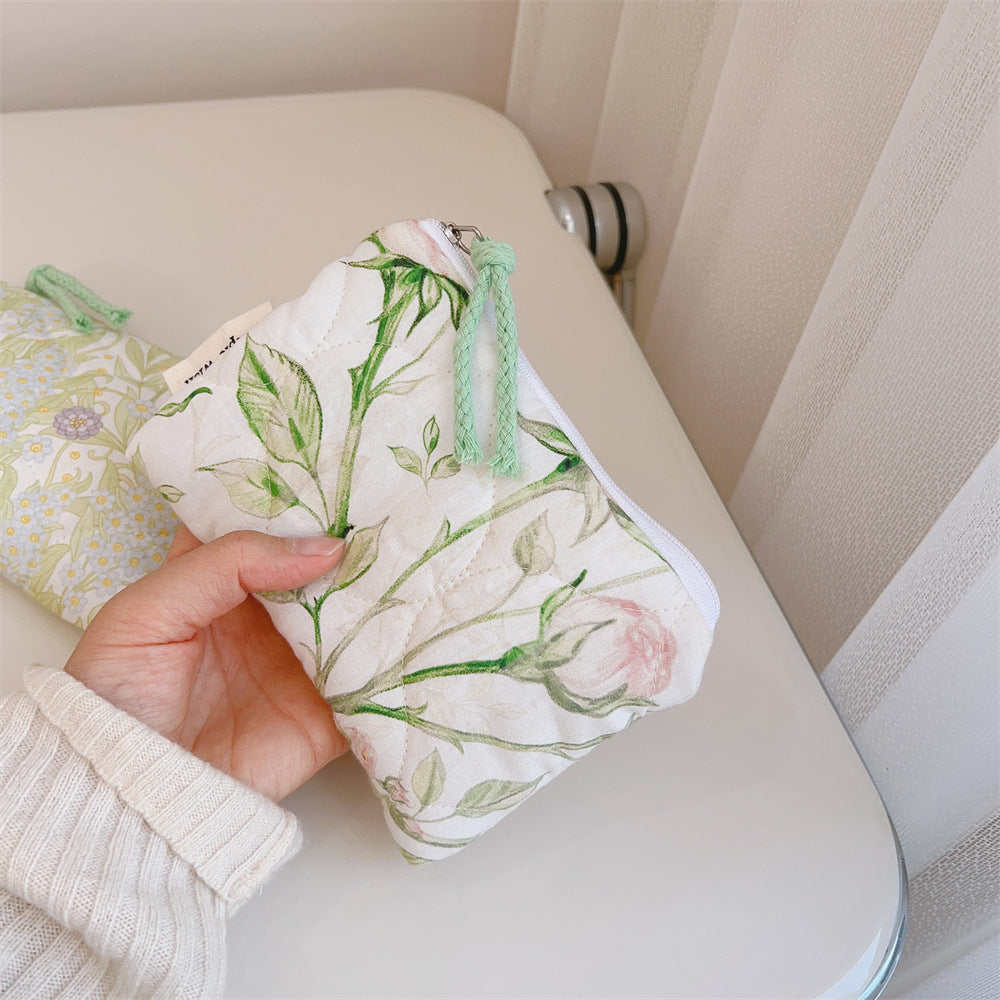 Cloth Bag Earphone Lipstick Tampon Storage Bag Card Bag Quilted Thick