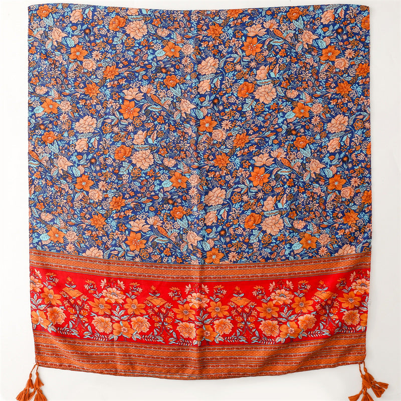 Women's Shawl Red And Blue Classical Nation