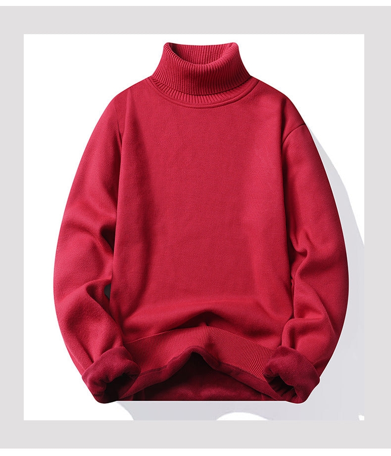 High-neck Men's Sweater Bottoming Plush