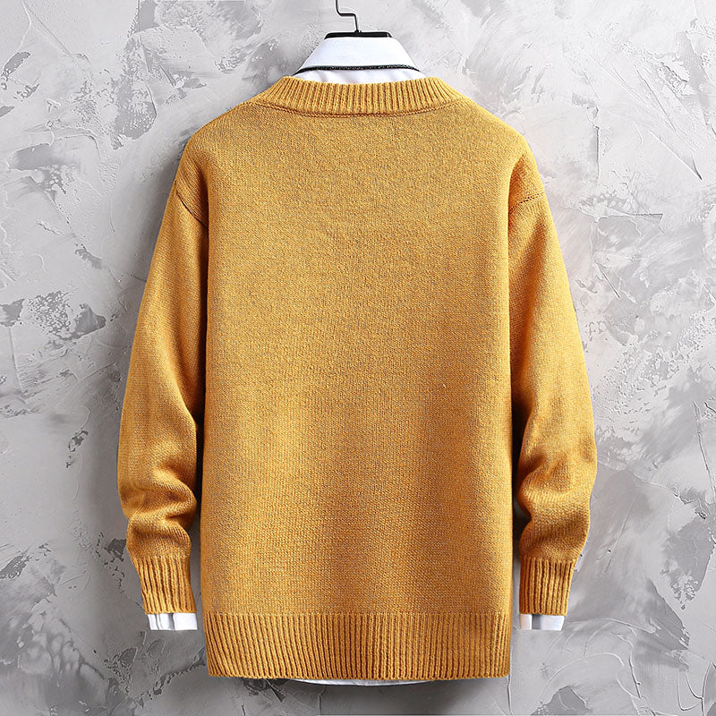 Herre rundhalset løs basis sweater