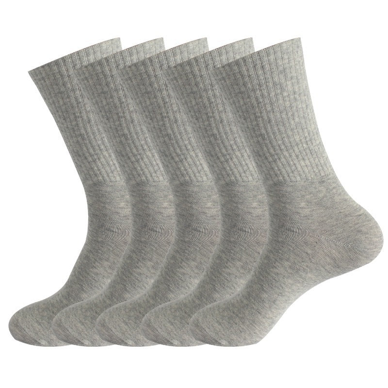 Men's Striped Combed Cotton Double Needle Plus Size Stockings