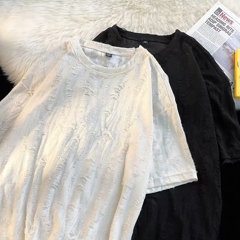 Design Sense Ruoshuai Top Summer Trendy Loose Couple Half Sleeve