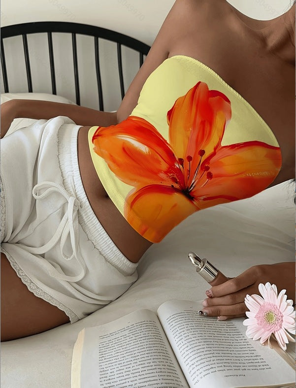Women's Floral Print Top Sleeveless