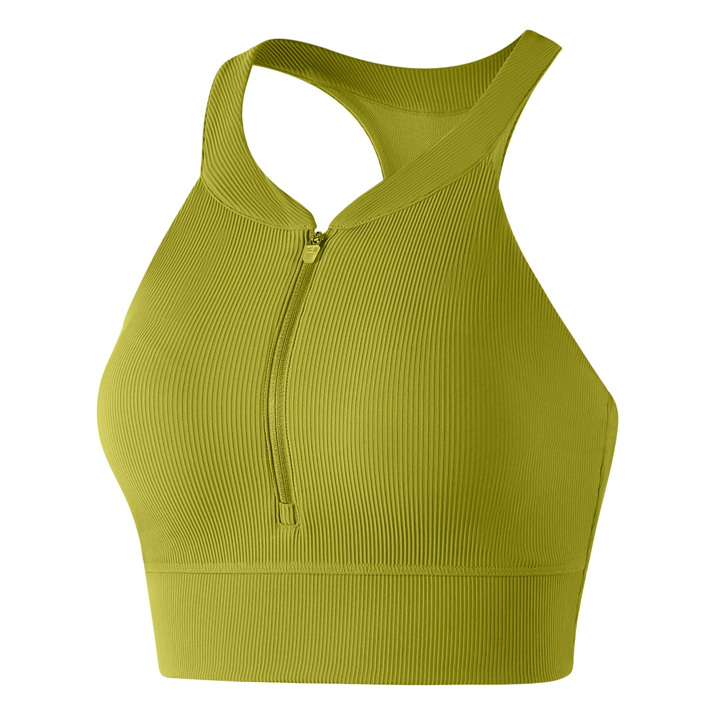 High-intensity Ribbed Yoga Tank Top With Built-in Bra