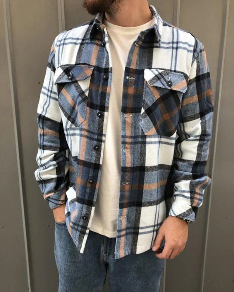 Woolen Suit Jacket Loose Lapels Double Pocket Jacket Long Sleeve