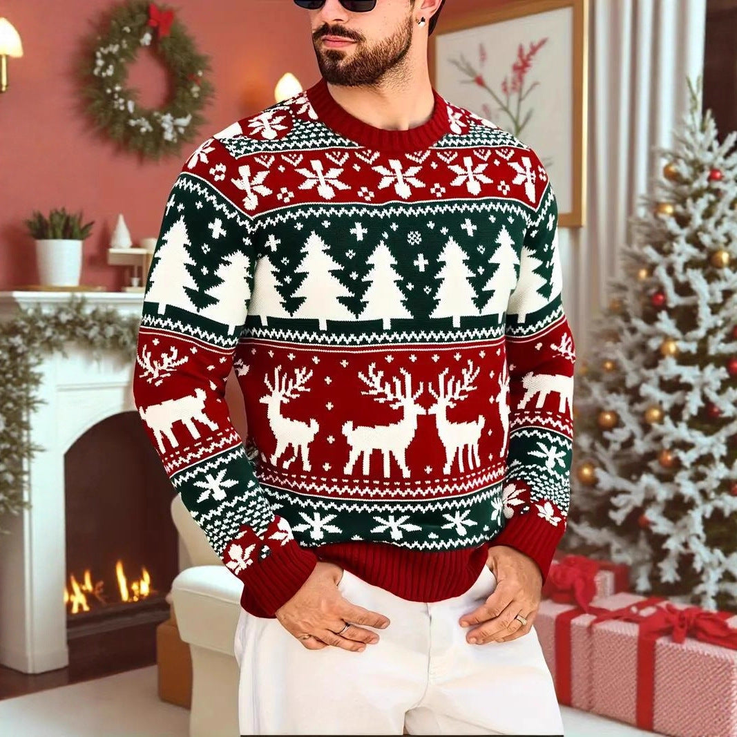 Mens Casual Crew-Neck Long-Sleeve Sweatshirt With A Printed Design