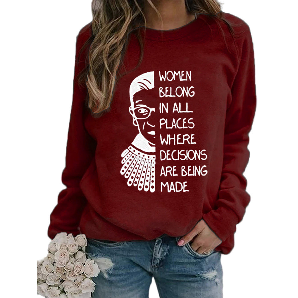 Justice Monogram Print Crew-neck Long-sleeve Sweatshirt