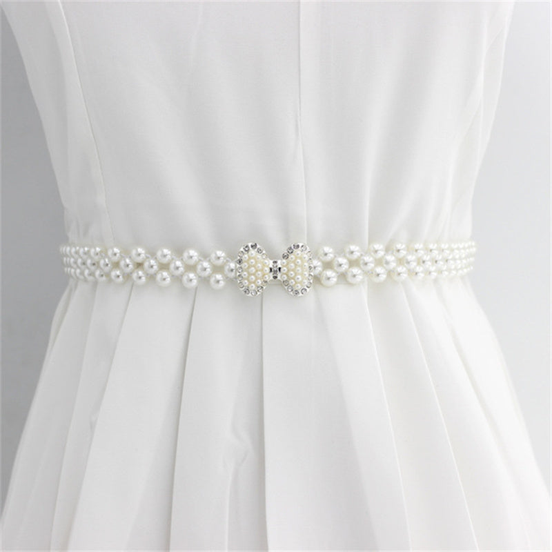 Women's Rhinestone Pearl Waist Chain Fashion Dress Decoration