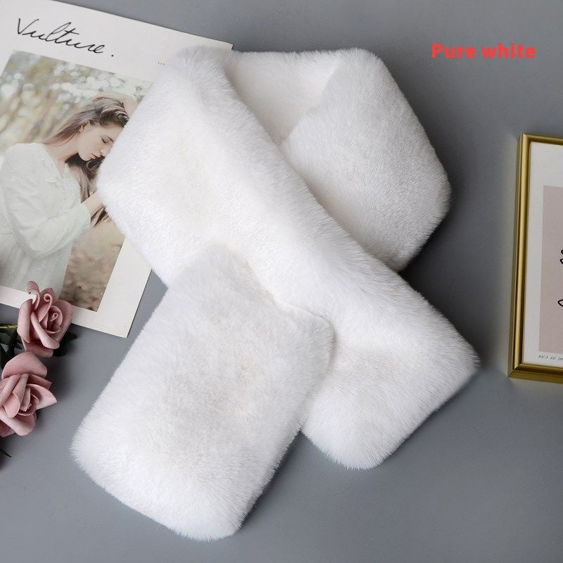 Plush Scarf Artificial Rex Rabbit Fur Thick Warm