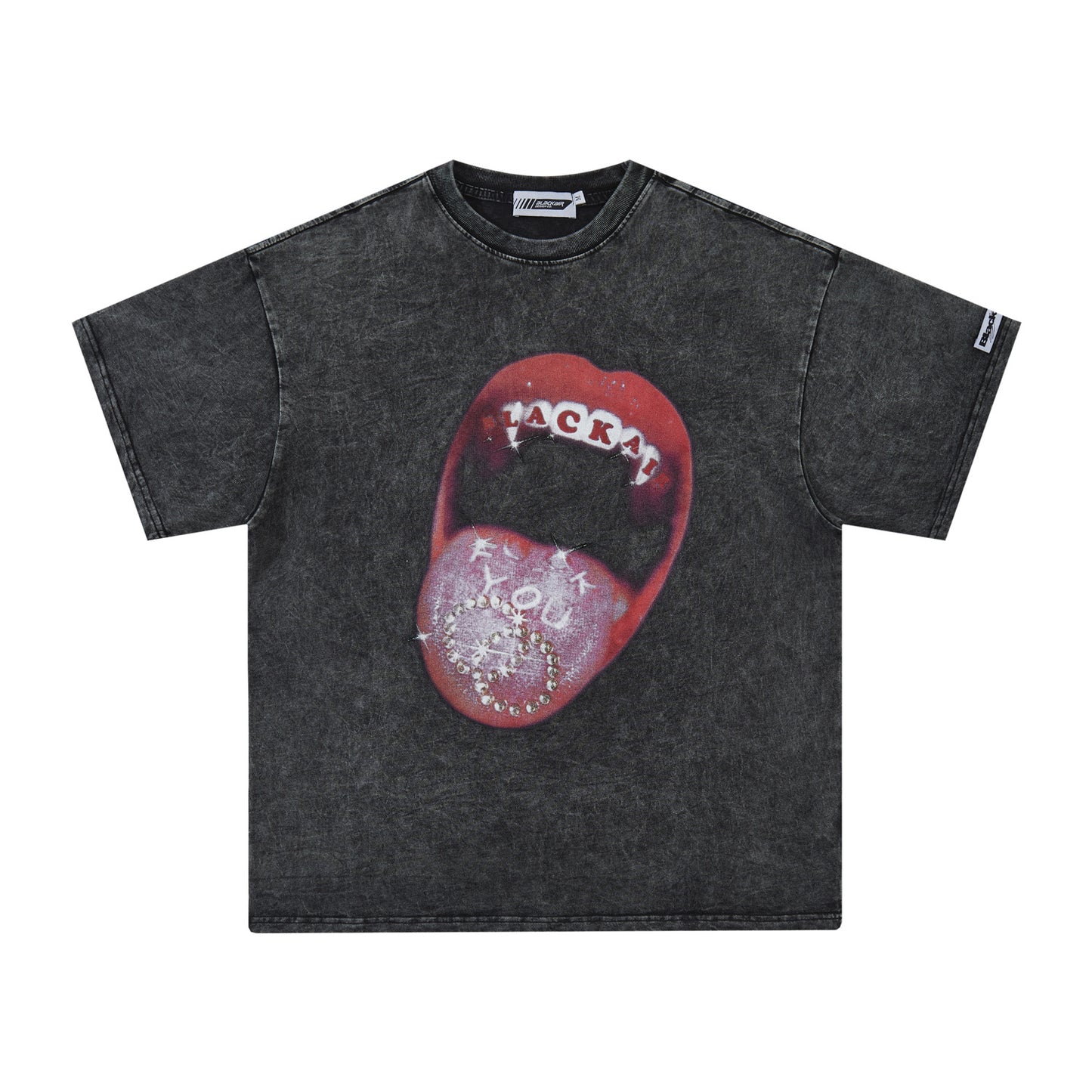 Retro Street Men's Red Lips Printed Short-sleeved T-shirt