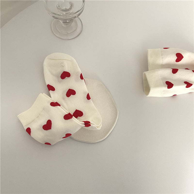 Mid-calf Length Love Cotton Socks Tide White Long Socks Korean Style Sports College Style