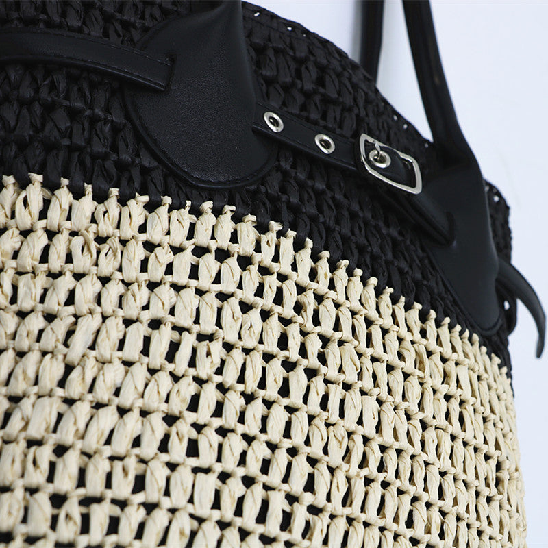 One Shoulder Camel Colored Commuting Woven Bag