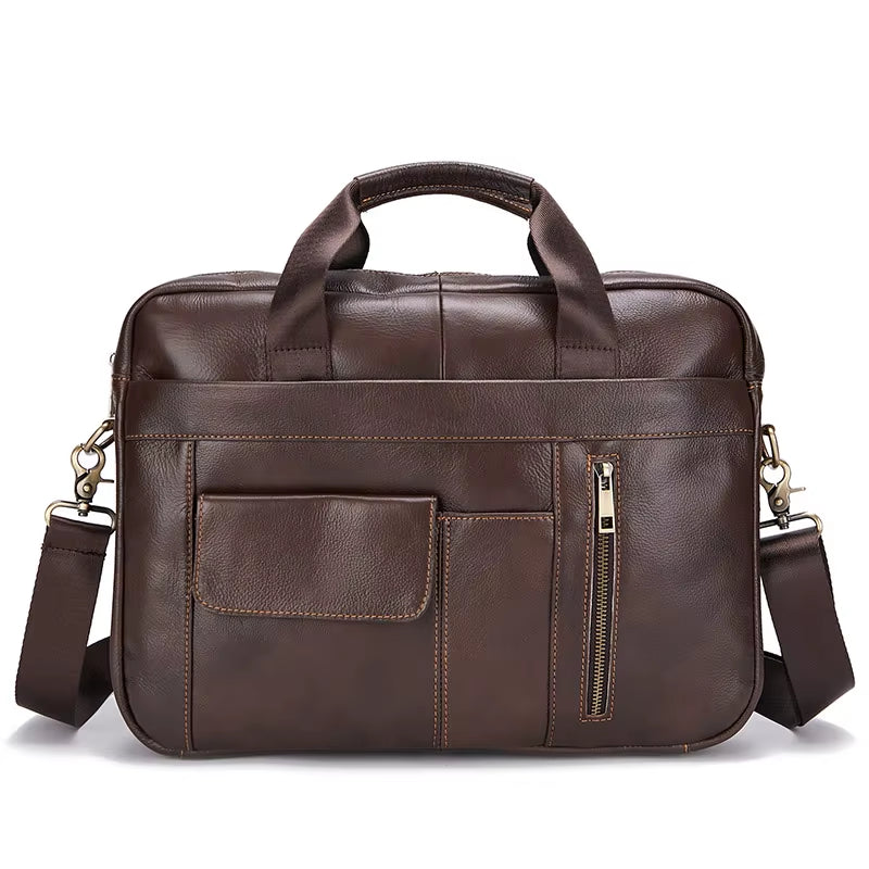 Men's Genuine Leather Messenger Bags for Business and Travel - Casual Laptop Crossbody Shoulder Bags