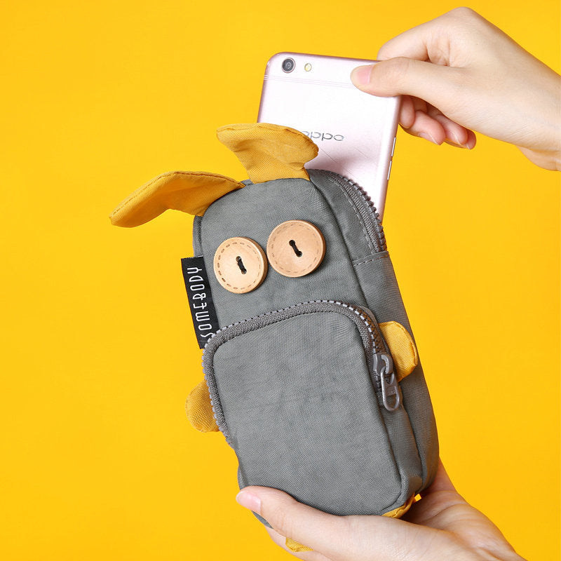 Creative Funny Rabbit Large-capacity Cute Three-color Patch Pencil Bag