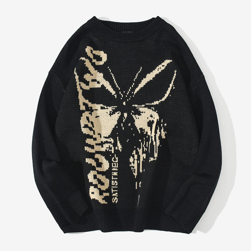 Men's And Women's Knitted Pattern Loose Sweater