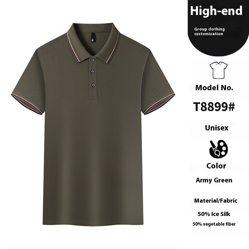 Ice-feeling Solona Color Matching Work Clothes Polo Shirt
