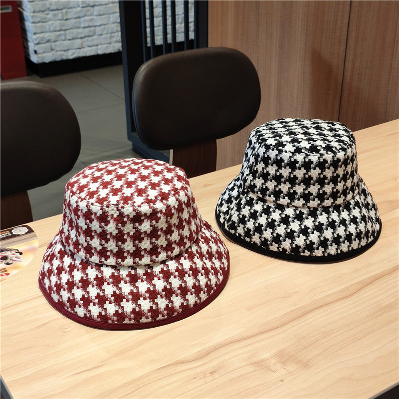 Retro Black And White Classic Thousand Bird Case Fisherman Hat Big