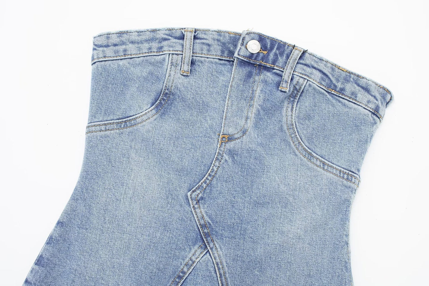 New Women's Open Back Slim Fit Bra Denim Dress