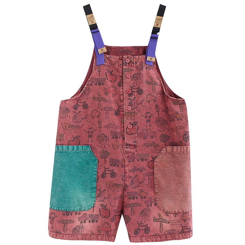 One Piece Straight Strap Pants